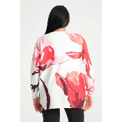 Pull fleurs rouge