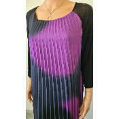Robe longue accordon noire et violette 