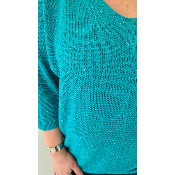 Pull irisé bleu turquoise