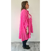Chemise longue Rock rose fushia