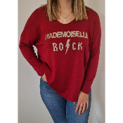 Pull mademoiselle rock bordeaux
