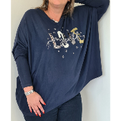 Pull Love bleu marine