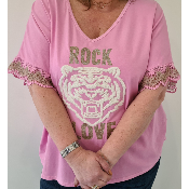 T-shirt rock love rose