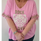 T-shirt rock love rose