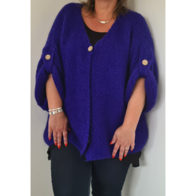 Gilet bleu violine Line