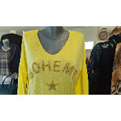 Pull Bohème jaune
