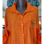 chemise coeur orange