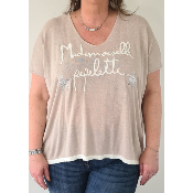 Pull léger beige Mademoiselle pipelette