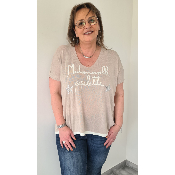 Pull léger beige Mademoiselle pipelette