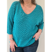 Pull irisé bleu turquoise