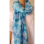 Foulard en tissu Lisa bleu