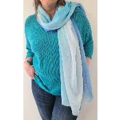 Pull iris bleu turquoise