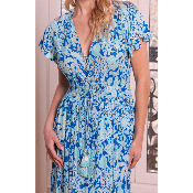 Robe longue Alicia bleu